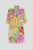 Robe chemise femme à col et patte de boutonnage