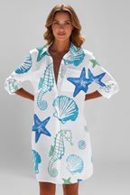 Robe chemise femme à col et patte de boutonnage