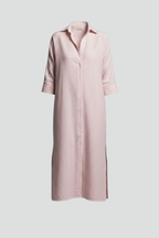 Robe chemise femme à col et fentes latérales