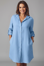 Vestido camisero de mujer con cuello y botones
