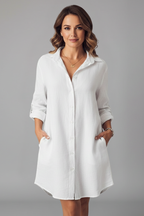 Vestido camisero de mujer con cuello y botones