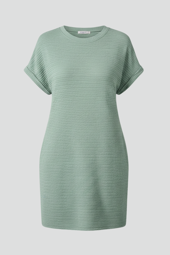 Vestito corto donna con scollo rotondo e tasche