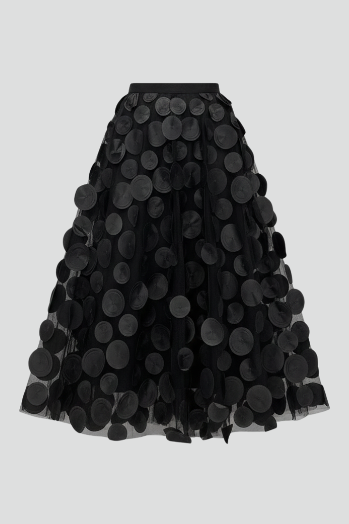 Gonna donna in tulle a pois patchwork