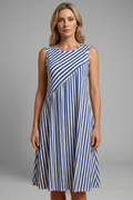 Vestido de mujer de rayas con corte holgado