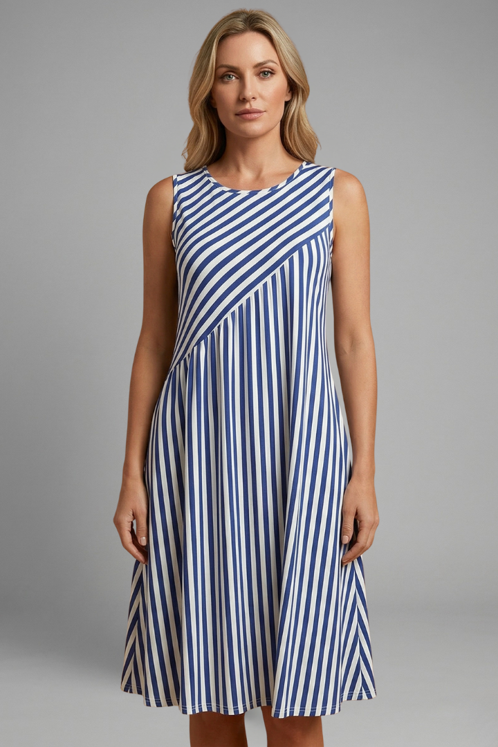 Vestido de mujer de rayas con corte holgado