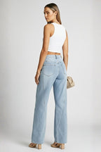 Jean femme coupe droite taille haute