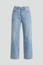 Jean femme coupe droite taille haute