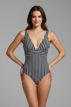 Women's Swimsuit With Deep V-Neck and High Cut