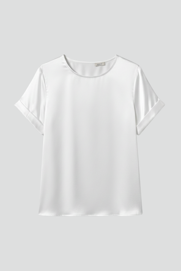 Camiseta de mujer con cuello redondo y manga corta