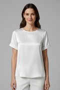 Camiseta de mujer con cuello redondo y manga corta