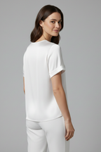 Camiseta de mujer con cuello redondo y manga corta