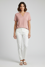 Camiseta de mujer con escote en V y manga corta