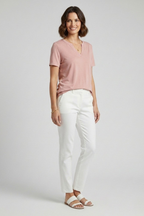 Camiseta de mujer con escote en V y manga corta