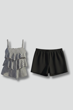 Ensemble tankini femme col bateau et short