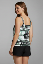 Conjunto tankini de mujer con escote cuadrado y pantalones cortos