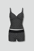 Conjunto tankini de mulher com top wrap e calções