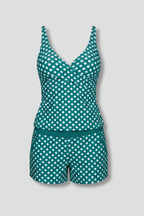 Tankini de mujer con top de tirantes y pantalones cortos