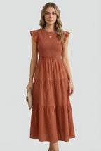 Vestito a strati donna con spalle scoperte e maniche lunghe