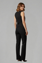 Completo donna con gilet senza maniche e pantaloni ampi