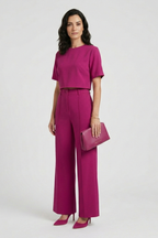 Completo donna con maniche corte e pantaloni ampi