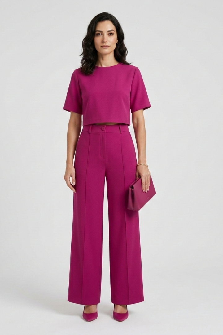Completo donna con maniche corte e pantaloni ampi
