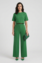 Completo donna con maniche corte e pantaloni ampi