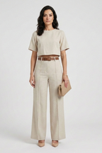 Completo donna con maniche corte e pantaloni ampi