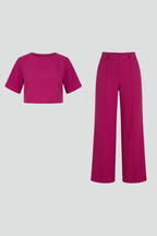 Completo donna con maniche corte e pantaloni ampi