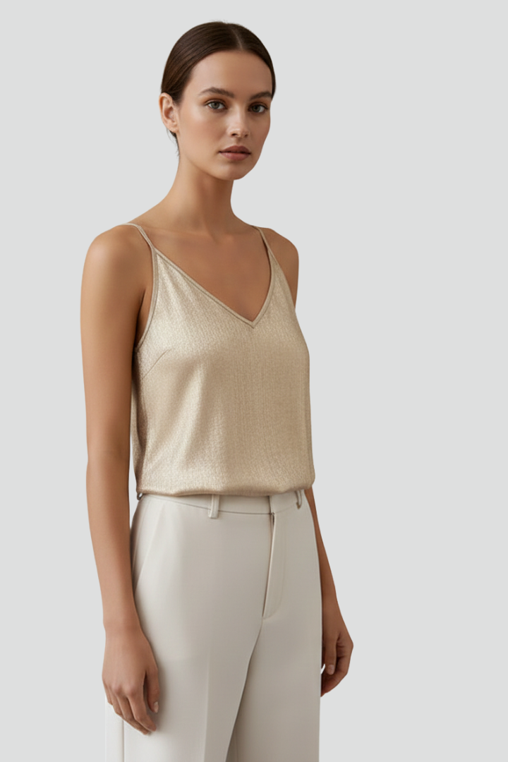 Camiseta de tirantes de mujer con escote en V y tirantes finos