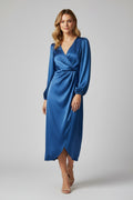 Vestito donna con scollo a V profondo e maniche lunghe
