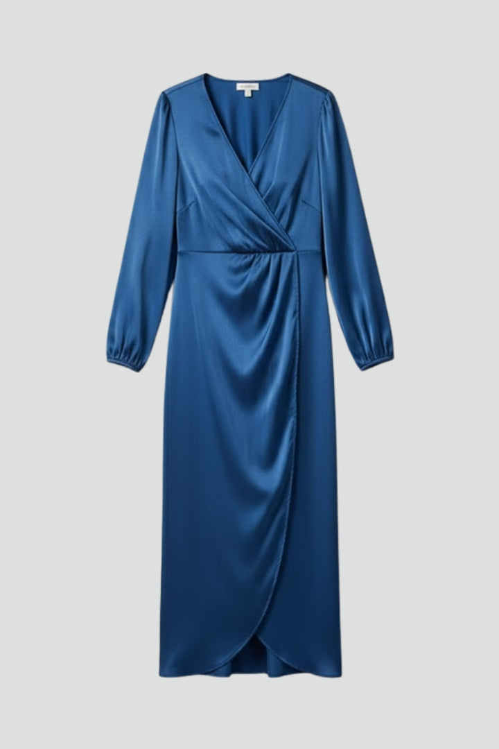 Vestito donna con scollo a V profondo e maniche lunghe