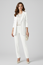 Blazer comprido de mulher com gola entalhada e bolsos de remendo