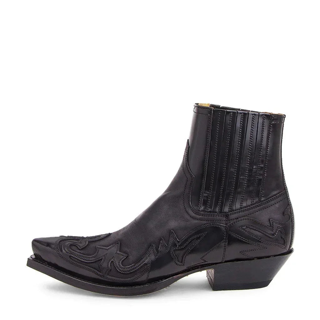 Stivaletti western uomo con decorazioni, a punta