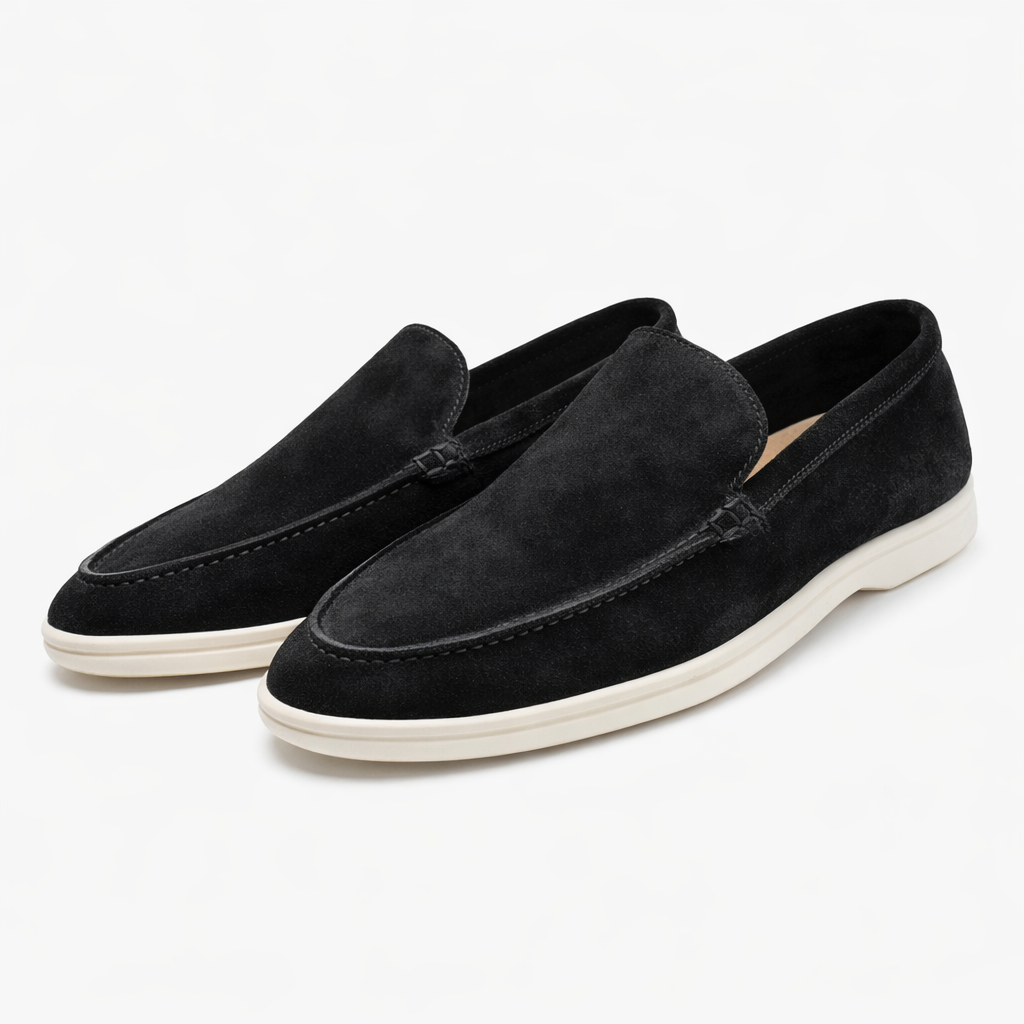 Mocassini unisex slip-on con cuciture e suola piatta