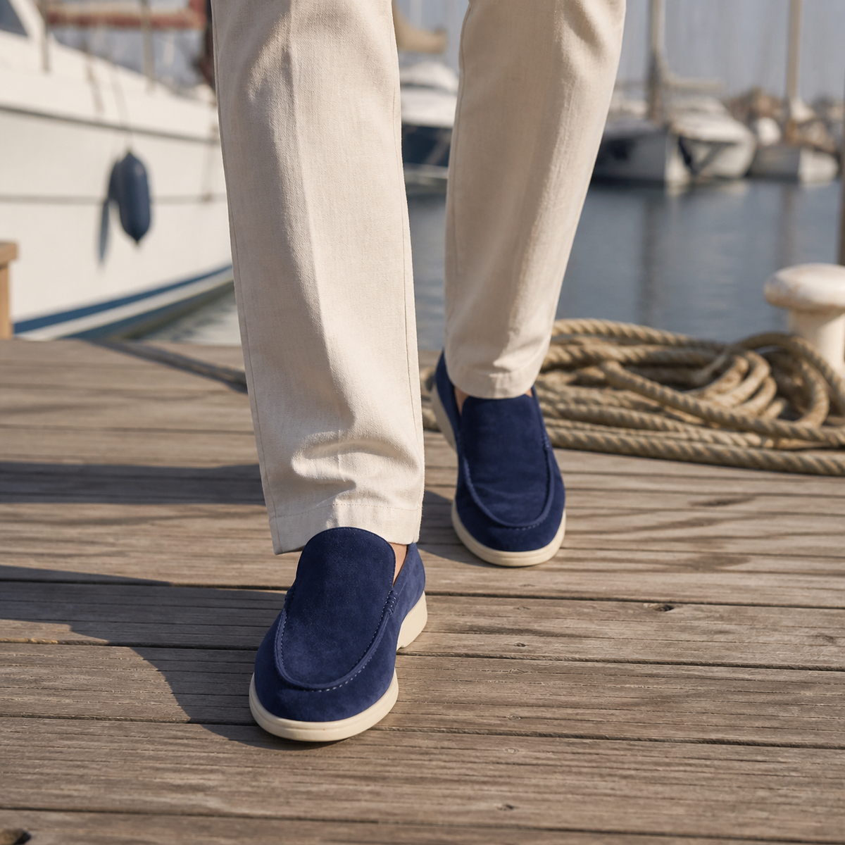 Mocassini uomo slip-on con punta arrotondata