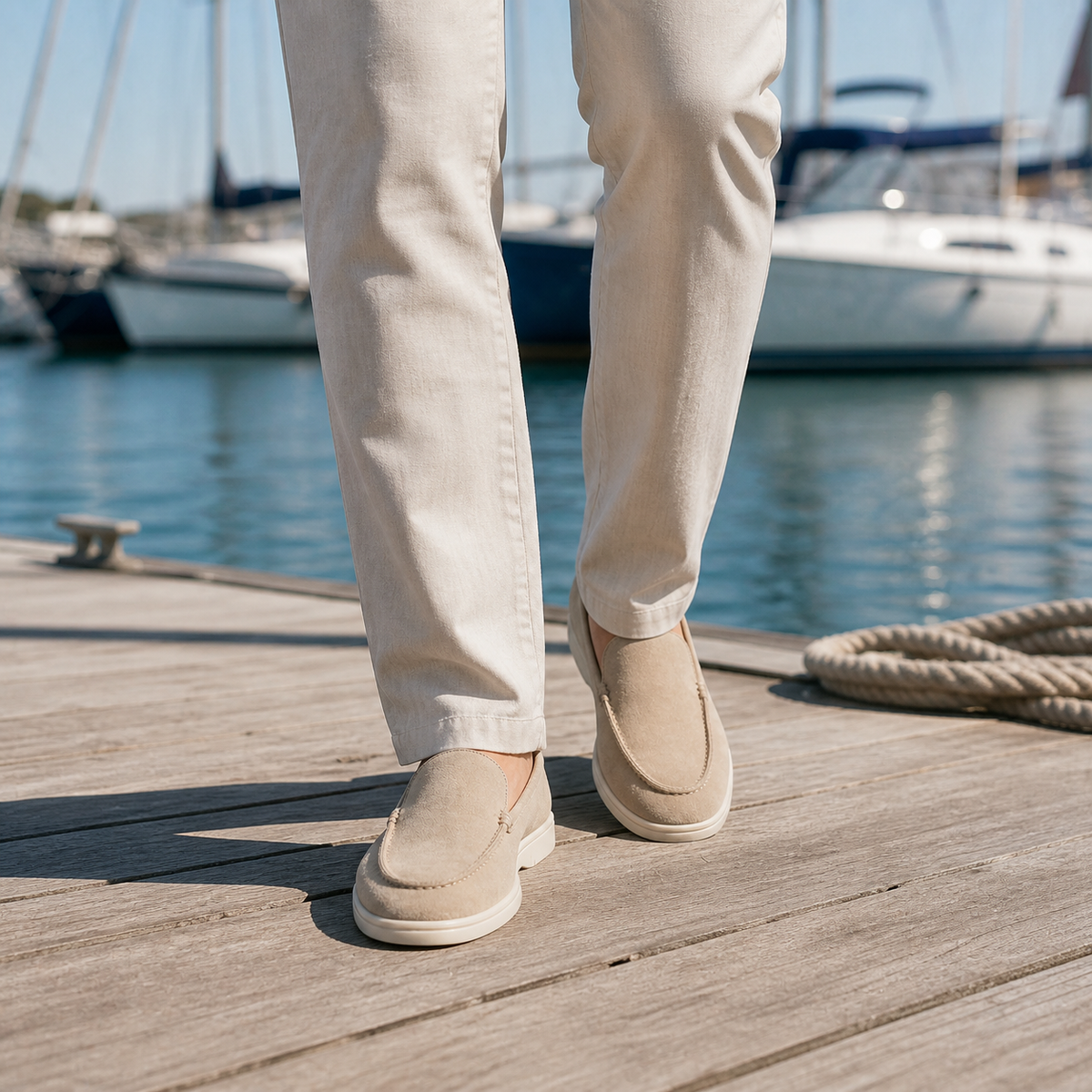 Mocassini uomo slip-on con punta arrotondata