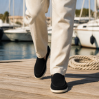 Mocasines de hombre sin cordones con punta redondeada