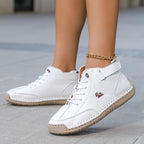 Zapatillas altas unisex con cordones y tira
