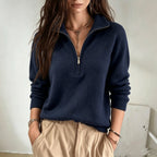 Maglione donna in maglia a collo alto con cerniera