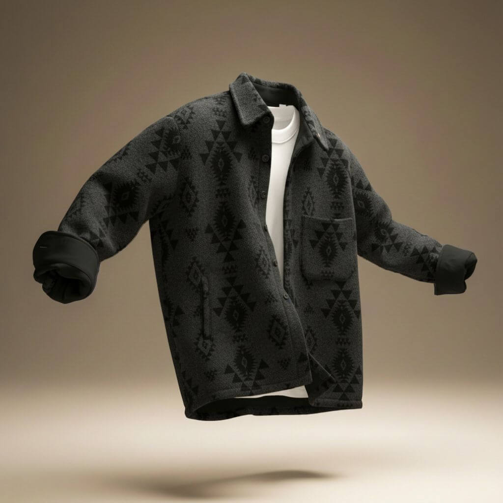 Veste femme à motif géométrique, col et poches