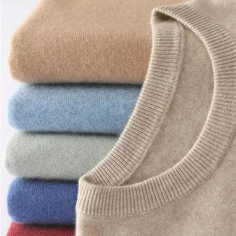 Pull homme classique à col rond, manches longues