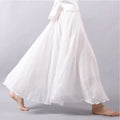 Gonna lunga boho donna in cotone, a vita alta, svasata