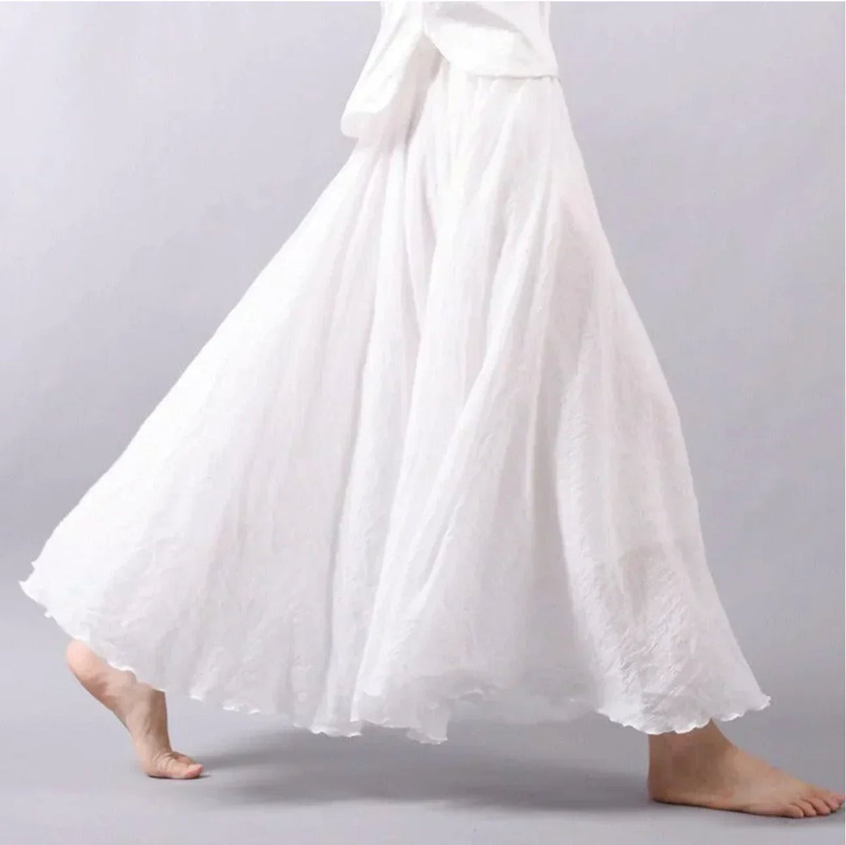 Dámská bavlněná maxi sukně boho, s vysokým pasem, rozšířená