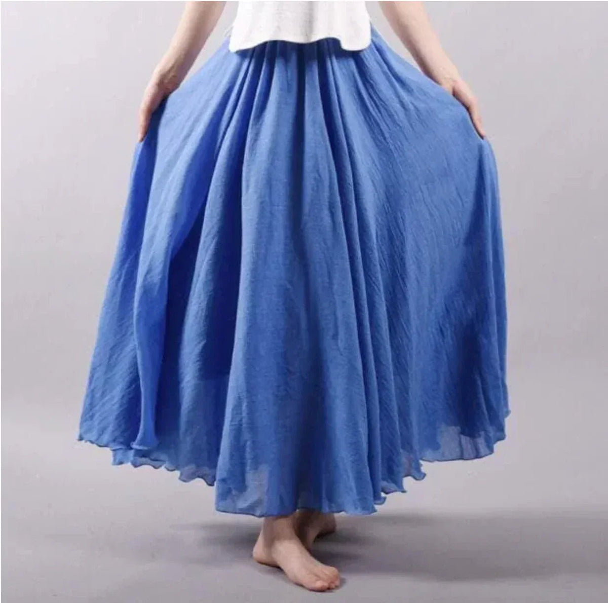 Dámská bavlněná maxi sukně boho, s vysokým pasem, rozšířená