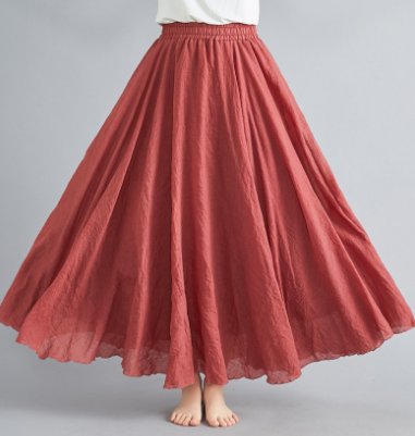 Dámská bavlněná maxi sukně boho, s vysokým pasem, rozšířená