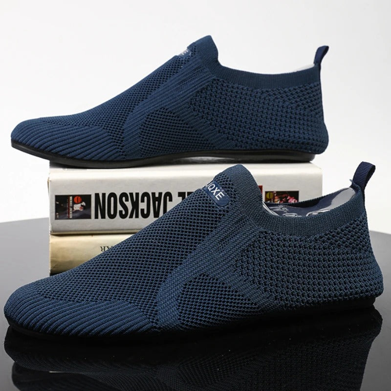 Chaussures femme à enfiler en maille, profil bas