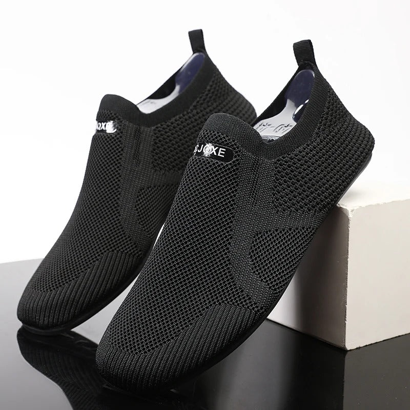 Chaussures femme à enfiler en maille, profil bas