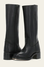 Botas altas de mulher estilo cowboy com salto grosso