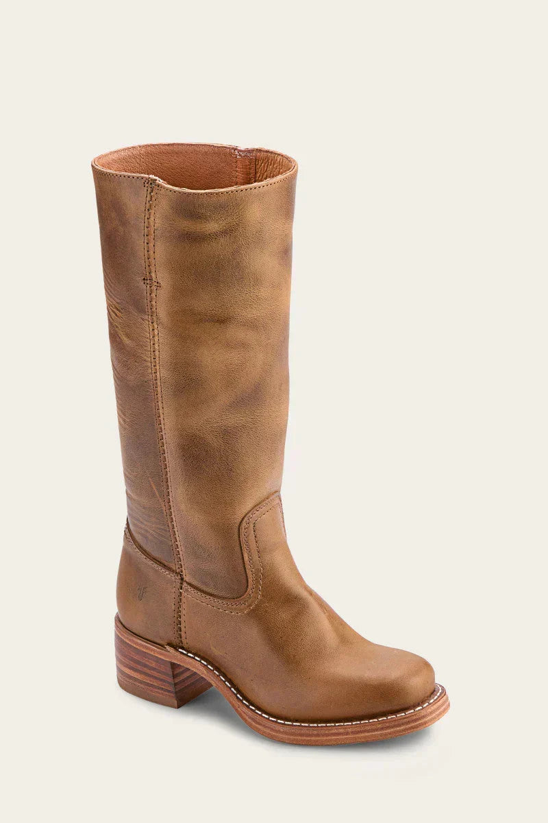 Botas altas de mulher estilo cowboy com salto grosso