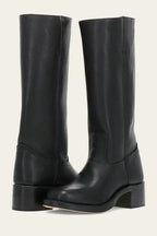 Bottes mi-mollet femme talon bloc surpiqûres